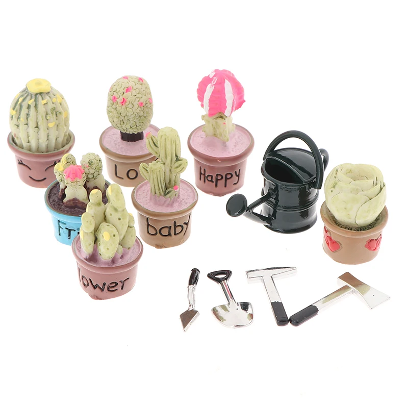 Миниатюрное зеленое Горшечное растение для кукольного домика в масштабе 1:12 12 шт.