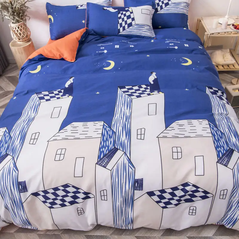 Комплект постельного белья королевского размера с мультяшным рисунком детская