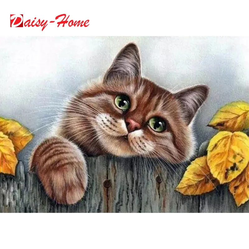 

5D Diamond Painting Full Square/Round Cat Diamond Embroidery Animals Mosaic Cross Stitch Kit Rhinestone Pictures Home Decor
