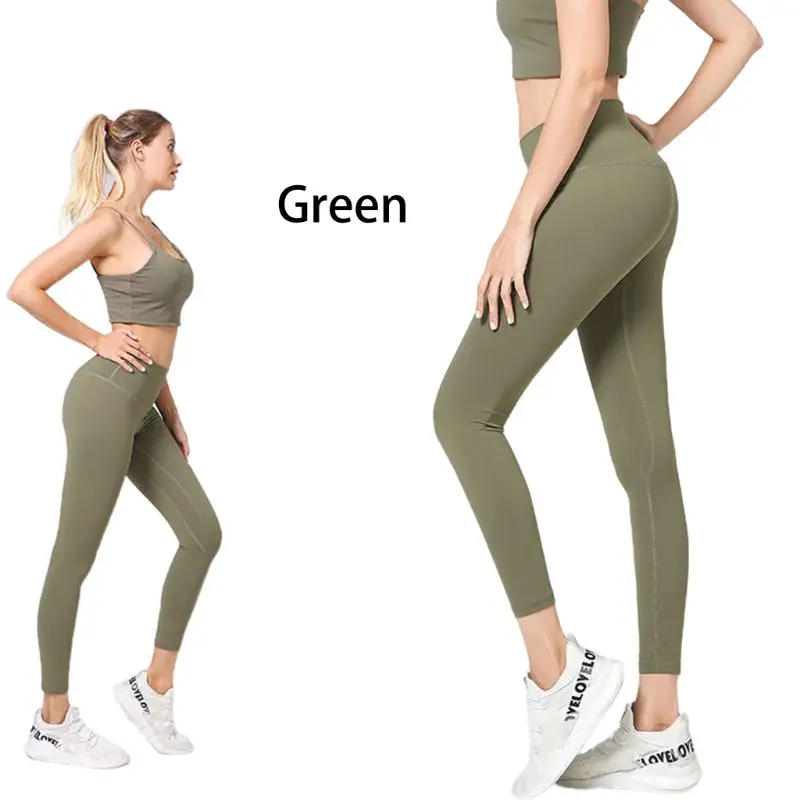 Женские обнаженные леггинсы с высокой талией однотонные матовые спортивные