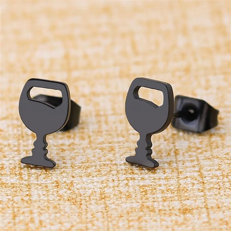 Женские серьги гвоздики из нержавеющей стали в виде стакана|Серьги-гвоздики| |