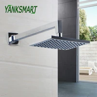 yanksmart 8 inch plastic square shower head 200mm200mm bathroom wall mounted rainfall shower head faucet sprayer and arm set