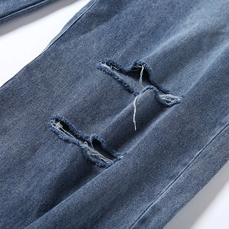 

Korean Fashion Hollow Out Jeans New Hole Ripped Jeans Women hip hop Casual Loose Harem Pants Oversized Streetwear Femme