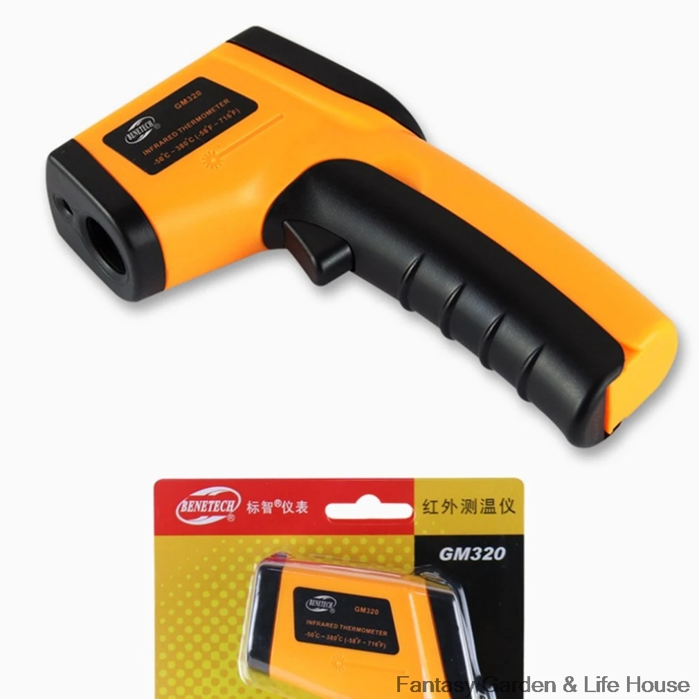 

Industrial Laser LCD Digital IR Infrared Thermometer Temperature Meter Gun Point -50-380Degree Non-Contact Thermometer Pyrometer