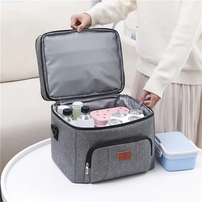 

Outdoor Portable Lunch Bag Double Layer Picnic Bag Waterproof Insulated Bag Oxford Thermal Food Picnic Lunch Bags For Women Kids