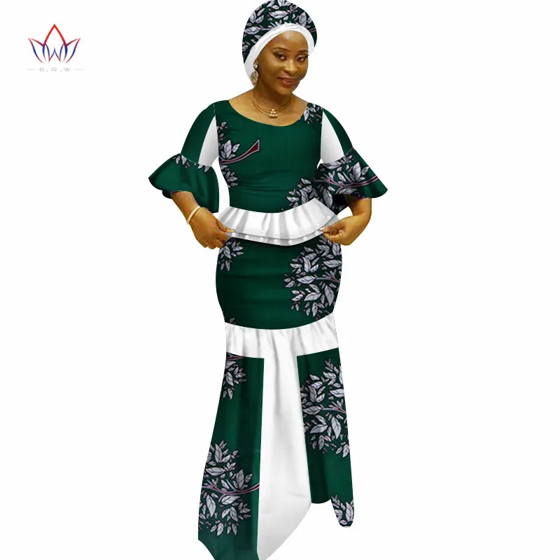 Комплект с юбкой в африканском стиле из двух предметов принтом воска Одежда для