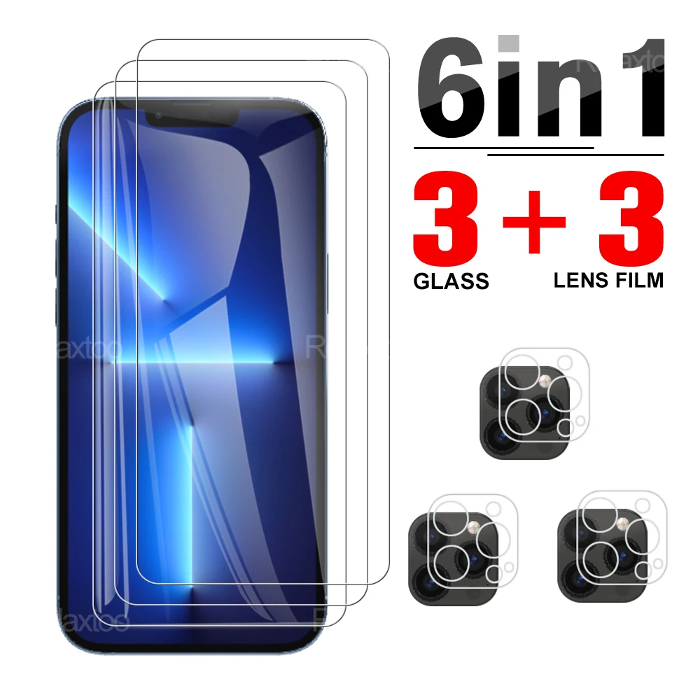 

6 в 1 Защитное стекло для объектива, Защита экрана для Apple iPhone 13Pro Max 13 Pro 13mini 6,7 дюйма, закаленная пленка для камеры A2643