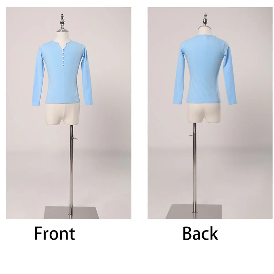 Детская рубашка для латиноамериканских танцев мальчиков синие черные белые топы