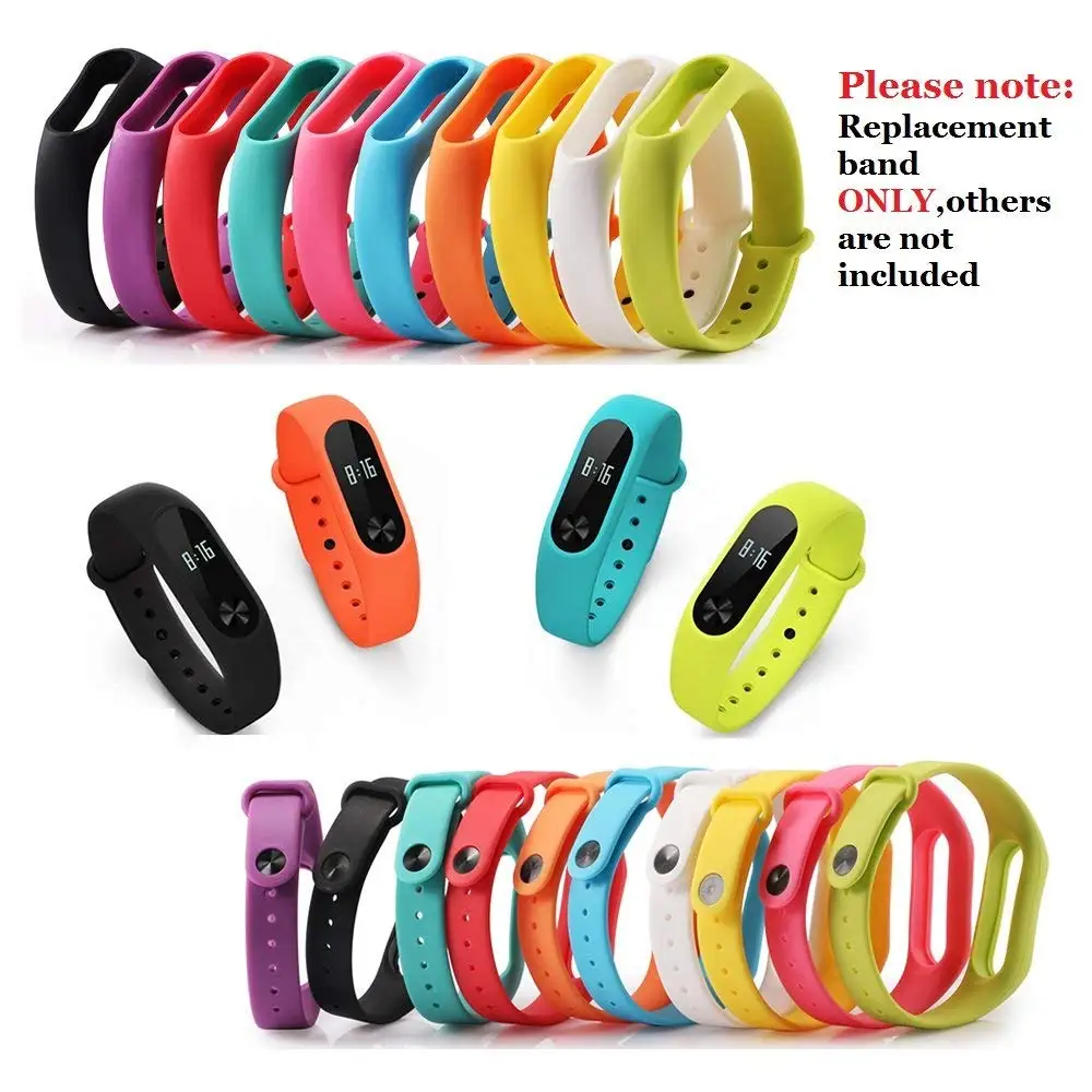 Силиконовый ремешок для Xiaomi Mi band 2 сменный спортивный браслет наручных часов