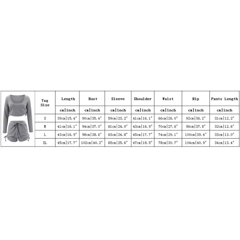 

Ladies Spring And Summer Two-Piece Set Round Neck Drawstring Slim Slim Casual Women's Top Short Two-Piece Shorts With Waist