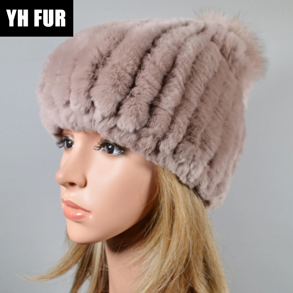 2020 Новинка Лидер продаж распродажа шапка из меха кролика Рекс женские вязаные