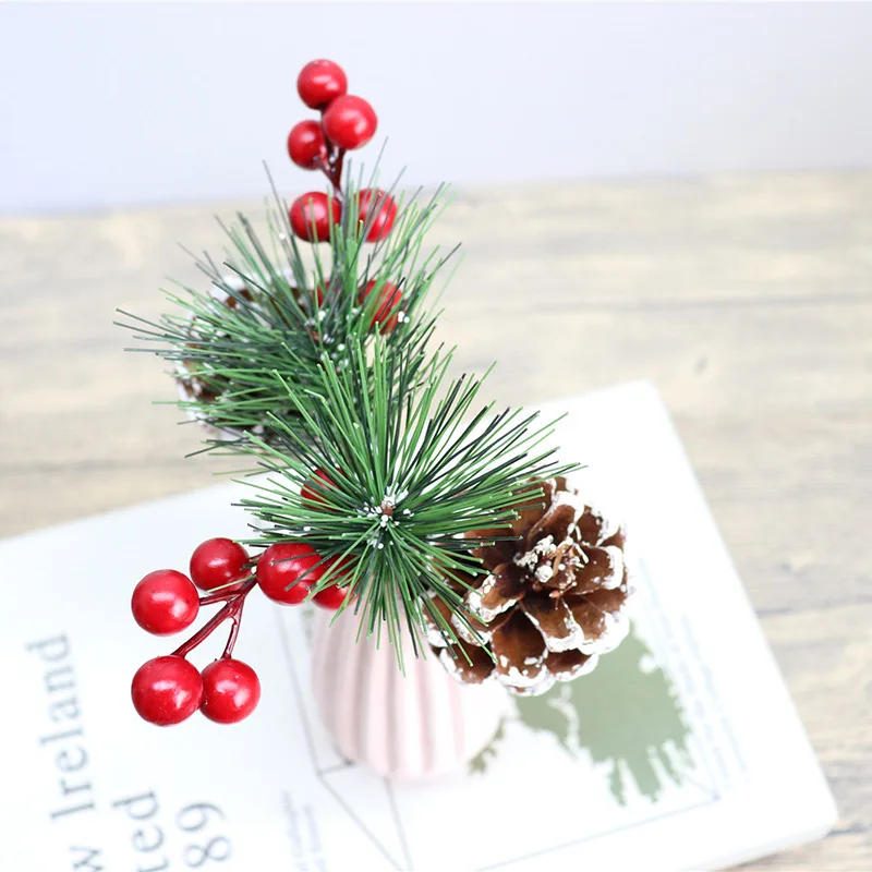 Зеленые искусственные сосновые цветы для свадебного декора Стола Пластиковая