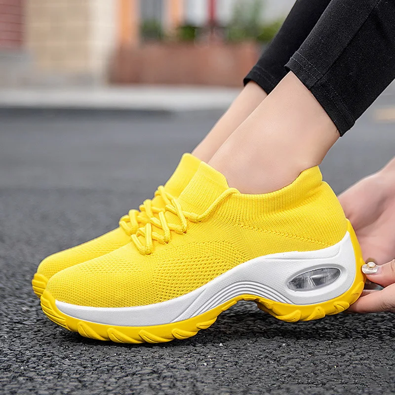 

21Platform Sneakers Shoes Breathable Casual Shoes Woman Fashion Height Increasing Ladies Shoes Plus Size 556