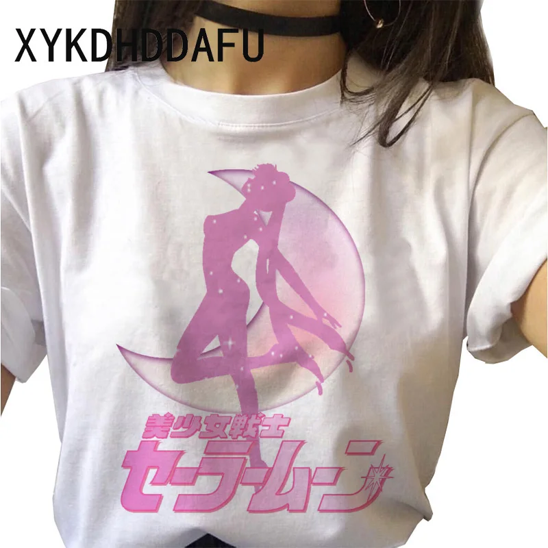 

Kawaii Harajuku T-shirt Top Sailor Moon T-shirt Women Ulzzang Cartoon Aesthetic T-shirt Women 2021
