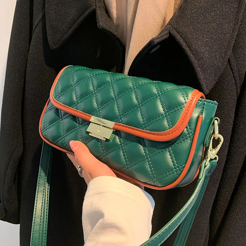 

2021 new ladies shoulder bag shoulder strap ladies fashion bag card zipper bag brand master designer green small square bag