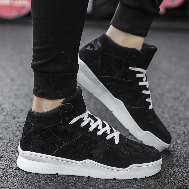 

casuales hombre sneaker High sports Male fashion causal 39 shoes for para casual man Sneaker black knitting solid canvas hot de