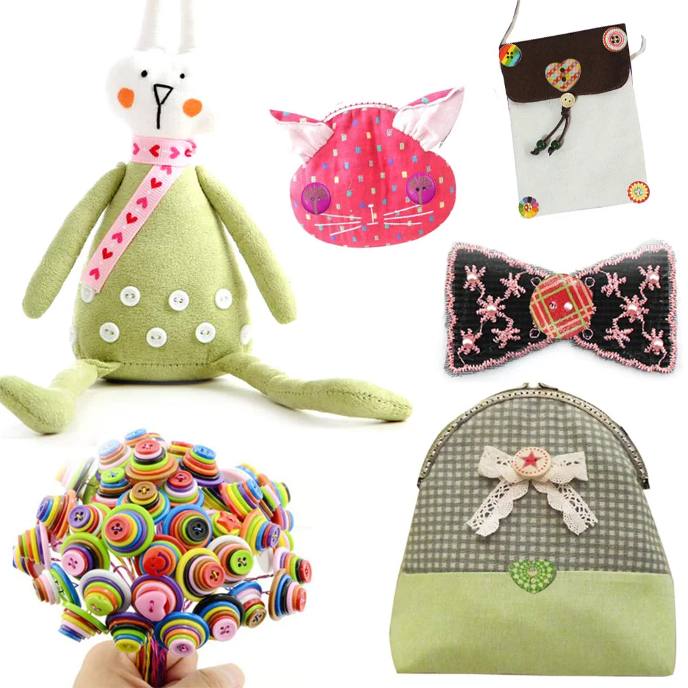 50PCs Dots Bow Wood Button 2-Holes Decorative For Scrapbooking Sewing Baby Clothes DIY Accessories | Дом и сад