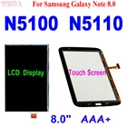ЖК-дисплей с тачскрином и дигитайзером для Samsung Galaxy Note 100%, N5100, N5110, GT-N5100, GT-N5110, 8,0 тест