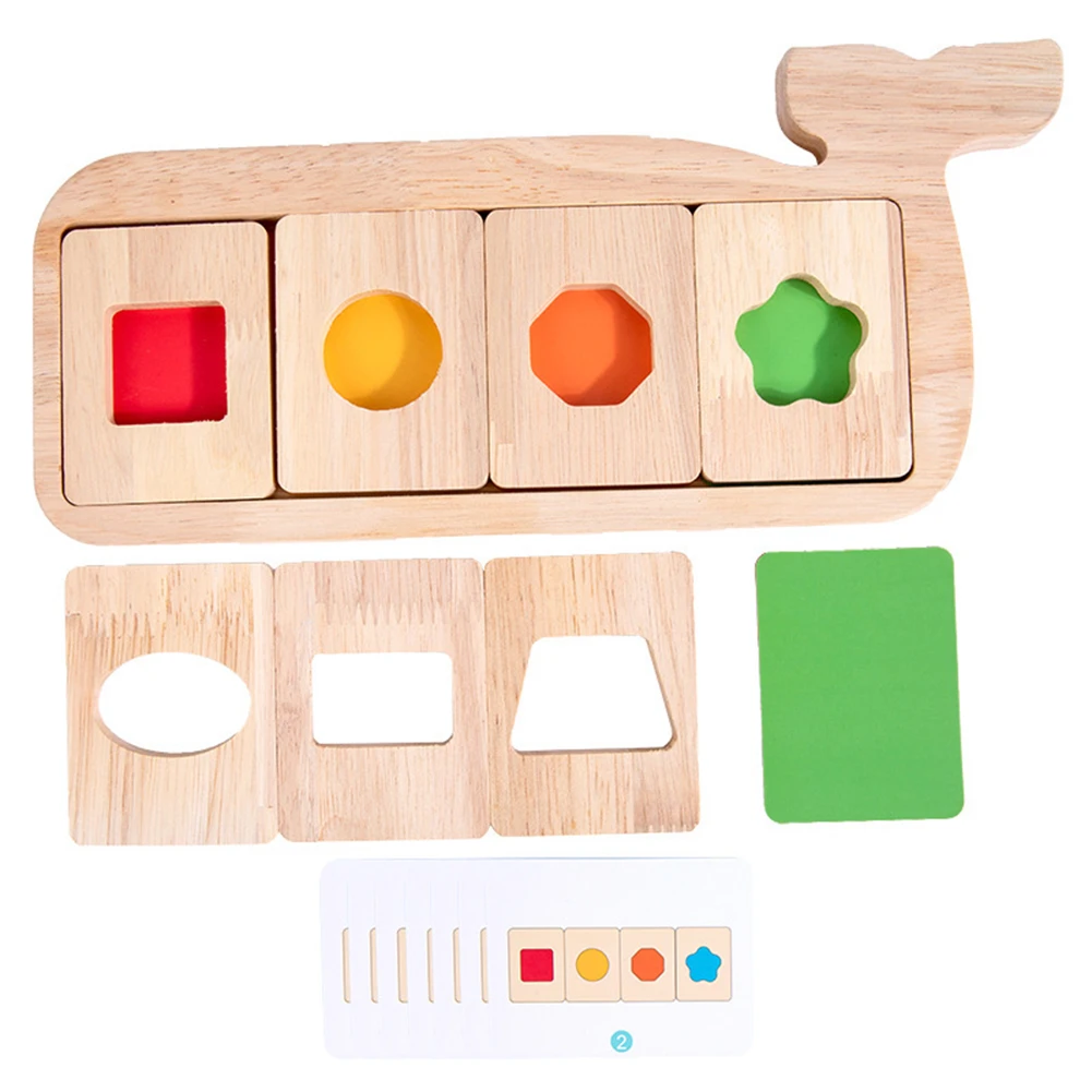 

Wooden Geometric Puzzle Montessori Benefit Intellectual Toy Color Matching Puzzle Color Cognitive Game Children's Gift