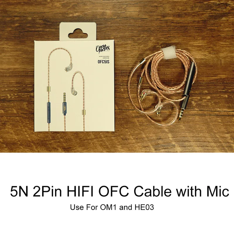 Mic Cable Only Opera Factory OM1, 3,5 мм, проводные наушники, супер стерео звук, наушники-вкладыши, 2Pin, HIFI, заказное аудио, алмазные басы - Color: Mic Cable Only