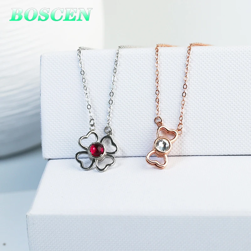 BOSCEN 925 пробы серебряная подвеска Цепочки и ожерелья для Для женщин девочек