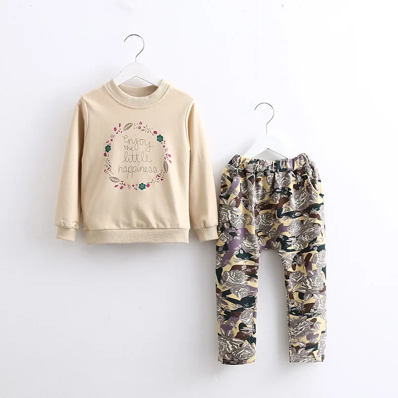 Весенне осенний комплект одежды для девочек Новинка 2019 г. Повседневная хлопковая