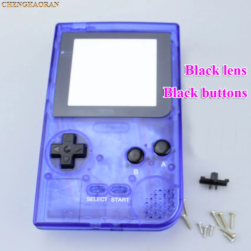 M clear purple ChengHaoRan, 16 цветов на выбор, для nintendo Gameboy, карманный корпус, чехол, замена, для GBP, чехол, крышка с кнопками, комплект - Цвет: M clear purple