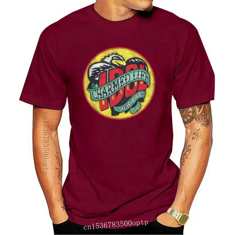 

New Billy Idol Men'S Short Sleeve T-Shirt Black Charmed Life Summer Tee Shirt