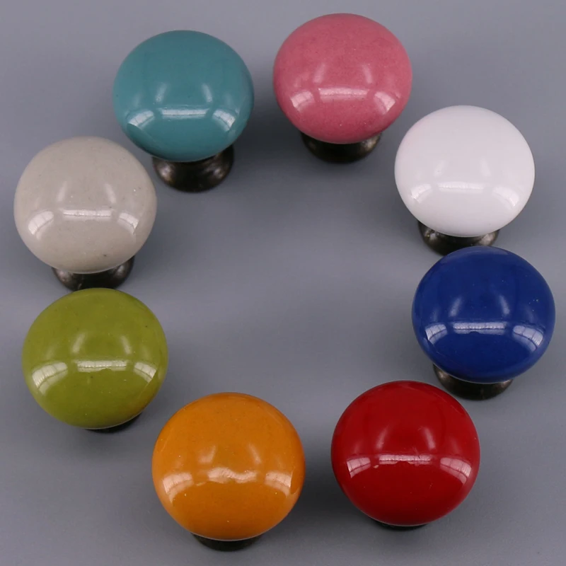 1 шт. радужные цветные керамические ручки для шкафа Ручка ящика детей/детей