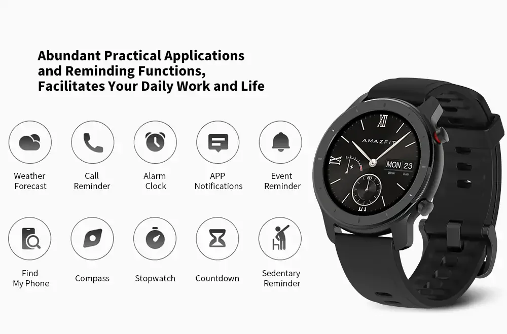 Глобальная версия Amazfit GTR 42 мм Смарт-часы 5ATM Smartwatch 12 дней батарея gps управление музыкой для Xiaomi Android IOS