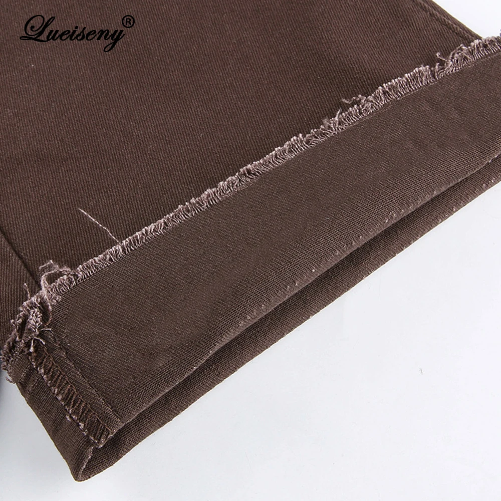 

LUEISENY Women's Jeans Woman High Waist Brown Pants Jeans Womens' pants Jean Women Clothing Undefined Streetwear Woman Trousers