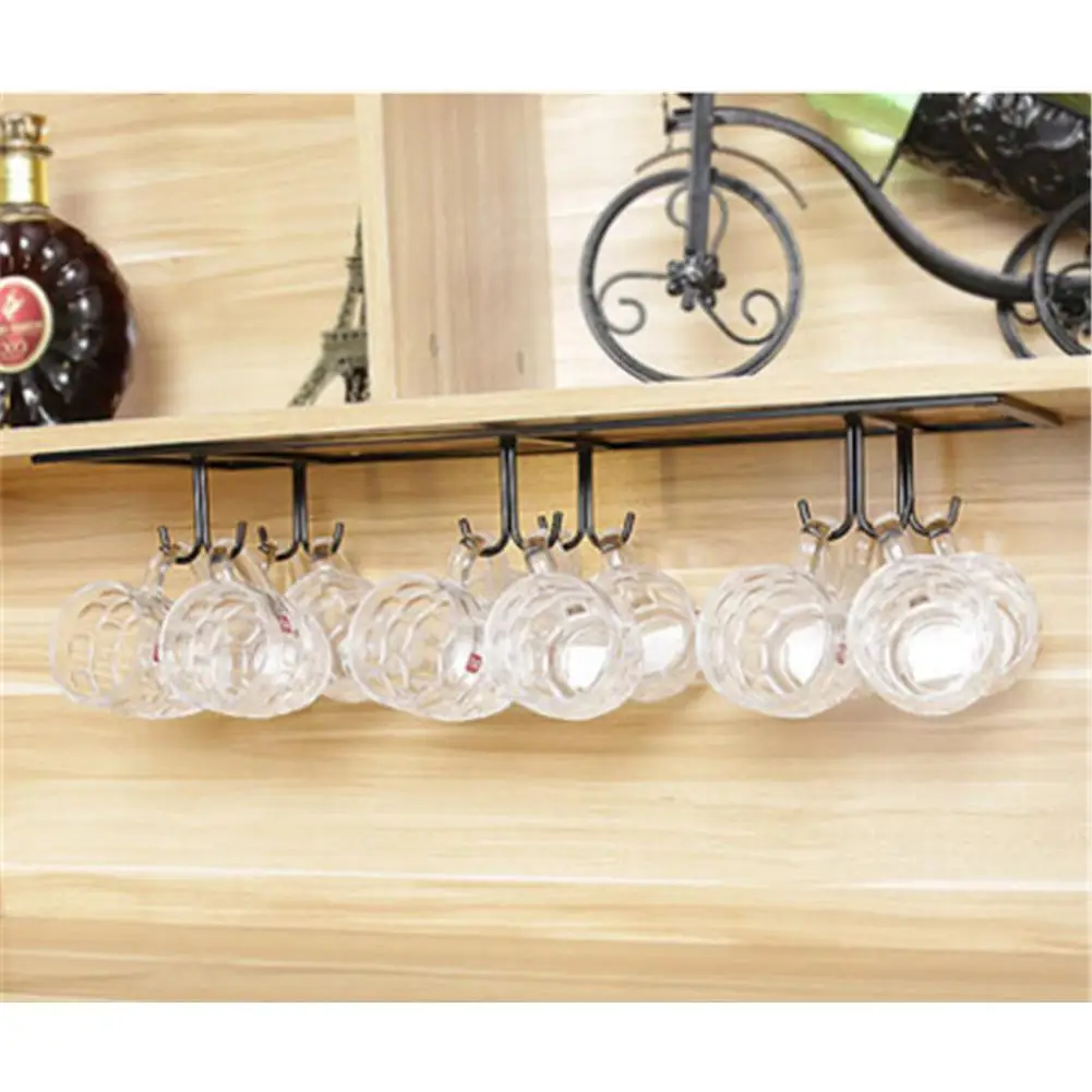 Железная подвесная стойка для хранения стеклянных кофейных чашек|Крючки и