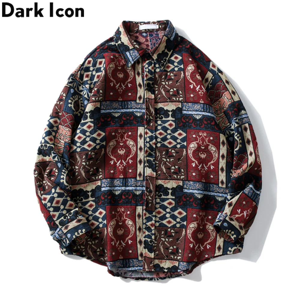 

Мужская Толстая рубашка-куртка с вышивкой Dark Icon, Мужская осенняя куртка большого размера, мужские куртки