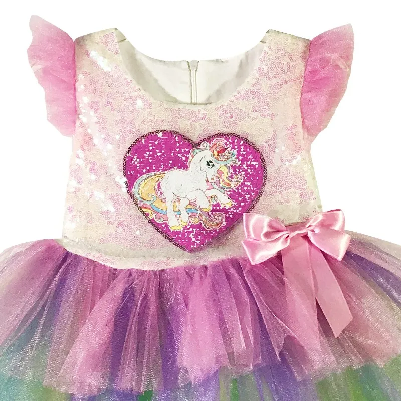 WelcomeBaby/Брендовые вечерние платья розового цвета для девочек с изображением пони |