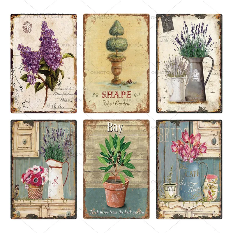 

Garden Rules Metal Sign Vintage Metal Plaque Plates Decor For Pub Bar Home Wall Decor Tin Signs Flower Poster Gift