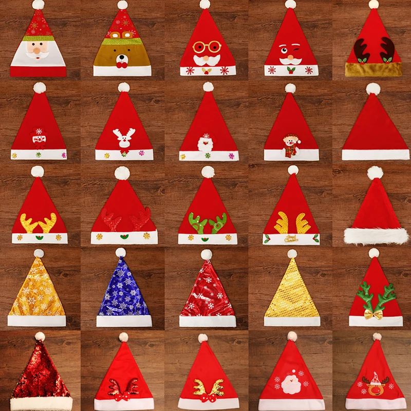 

Рождественская шляпа, лось, Санта, медведь, Нетканая ткань, для вечеринки, праздничная атмосфера, реквизит, костюмы и Рождественская коллекц...