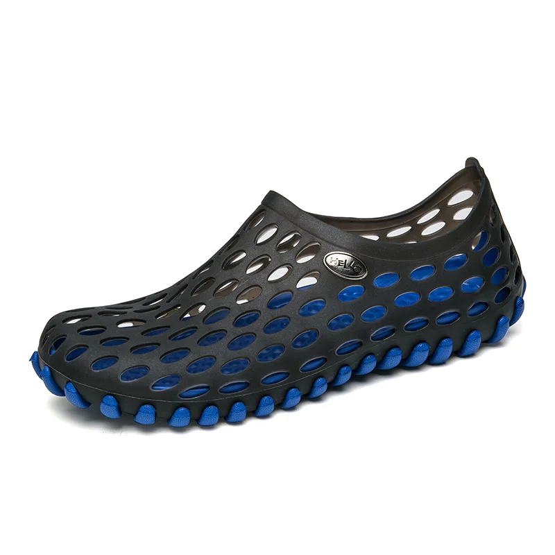 Black blue EOFK; женские сабо; женская обувь; мягкие удобные шлепанцы; Новинка; повседневные вьетнамки на плоской подошве; пляжные шлепанцы; женская обувь - Цвет: Black blue