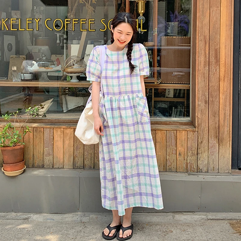 Летнее платье для девочек женское хлопковое льняное Повседневное с коротким