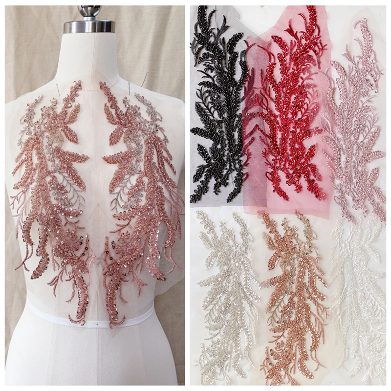 

7-color sequin beads lace evening dress chest decoration accessories dance clothing headwear supplies wedding dress patches