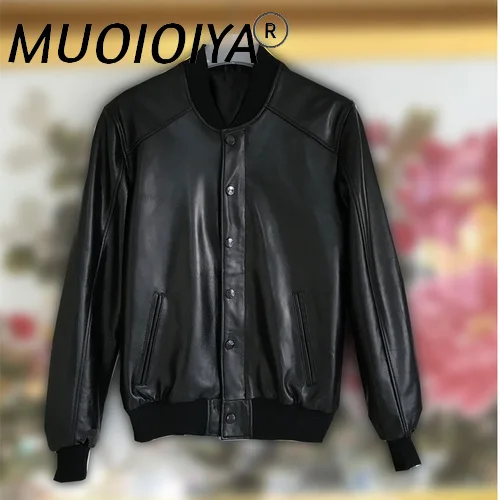 

100% Real Leather Jacket Men Streetwear Motorcycle Men's Leather Jacket Natural Sheepskin Coat Male Jacket and Coats 5727