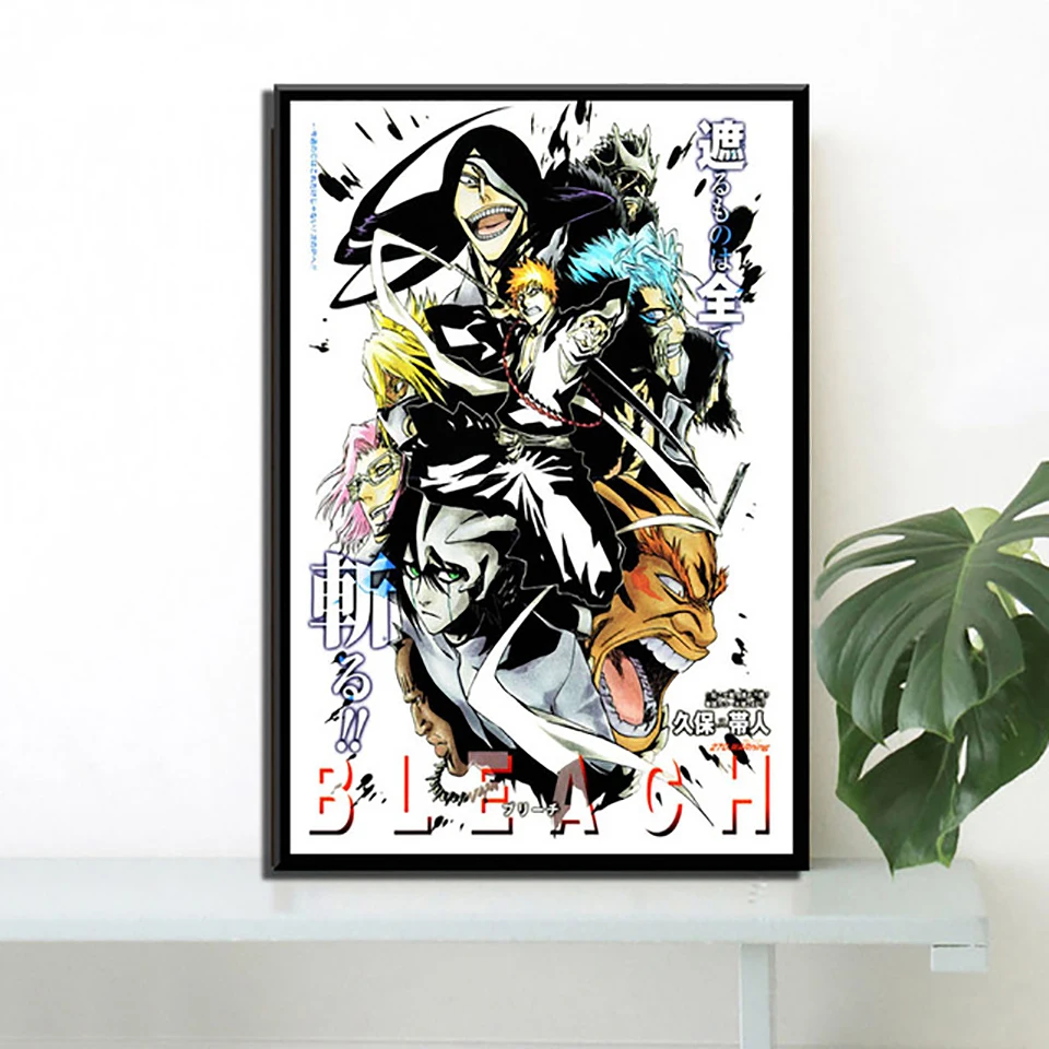 

HD Печать Kurosaki Ichigo японский аниме Шелковый Холст плакат современный скандинавский домашний декор