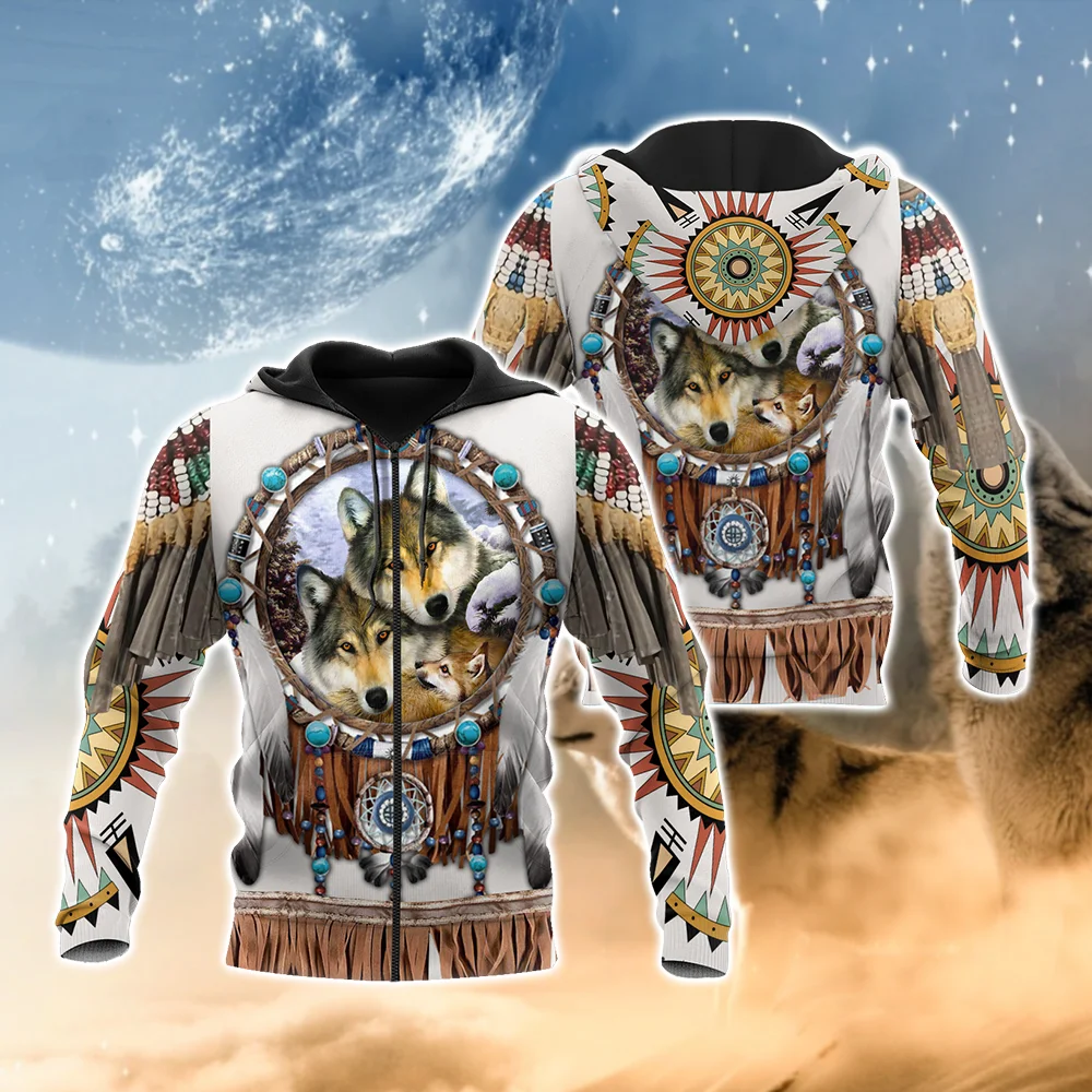 

Native Indian Tribe Wolf 3D Printed Men Women Hoodies Sweatshirt Unisex Streetwear Zipper Pullover Casual Jacket Tracksuits