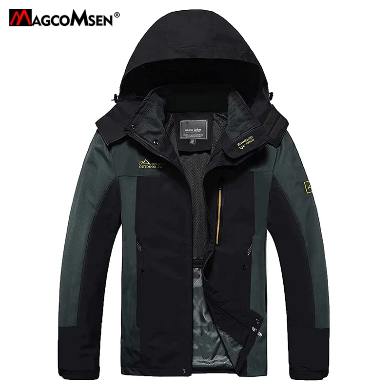 MAGCOMSEN Men Jackets 2021 New Autumn Outdoor Windproof Waterproof Hooded Coat with Multi Pockets Windbreaker for Hiking Fishing | Мужская