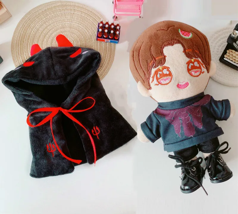 

[MYKPOP]KPOP Dolls items: Demon Clothes 3pcs Set Cloak T-shirt Pants for 20cm Dolls(without Doll) Fans Collection SB20112801