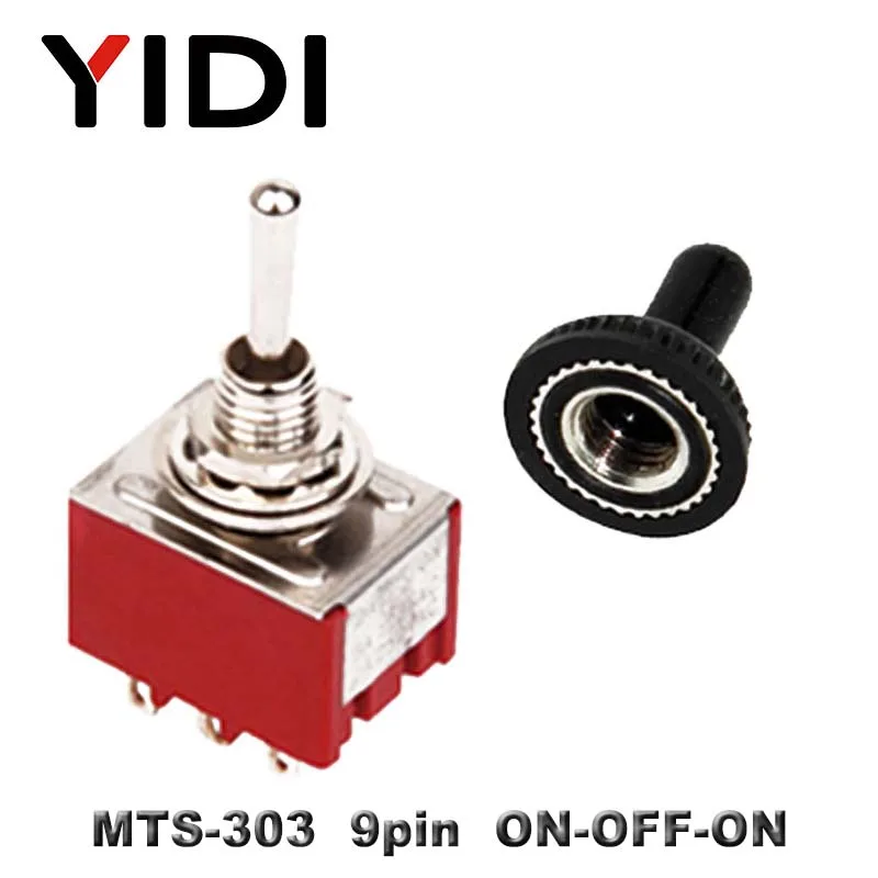 MTS-303 Red 6A 125VAC мини 6 мм МТС 102 103 202 203 302 303 402 403 рычажный Переключатель ВКЛ/ВЫКЛ SPDT DPDT on off на 3PDT с водонепроницаемой крышкой - Цвет: MTS-303 Red