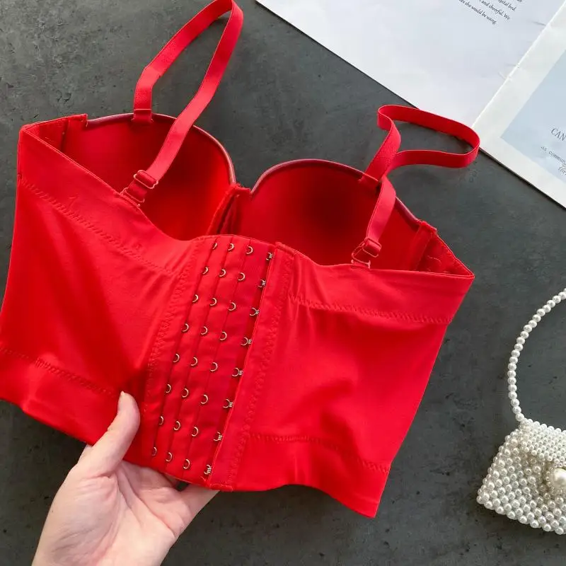 Foamlina Готический корсет-бюстье из синтетической кожи сексуальный бюстгальтер