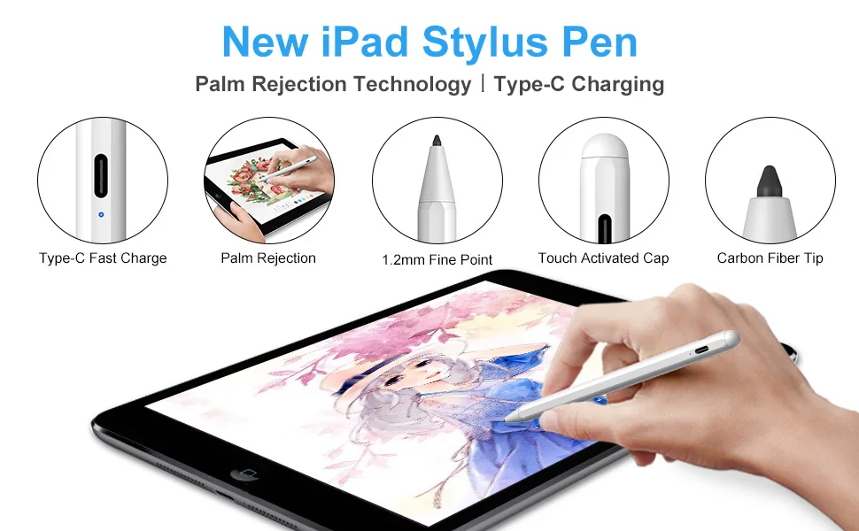 Для Apple Pencil 2 стилус для iPad Pro 11 12,9 9,7 Air 3 10,2 Mini 5 активный карандаш ручка для рисования без задержки