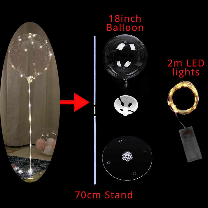 70 см светодиодный светильник шар палки стенд на день рождения прозрачные