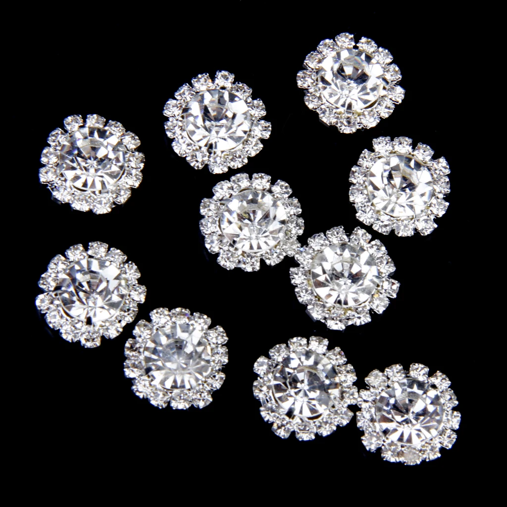 

10x Round Buttons Flatback Embellishment Wedding Craft