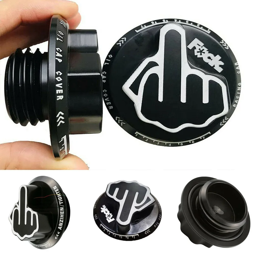 

1pc For Honda Acura Screw-In Middle Finger Oil Filler Tank Cap Valve Cover Black Fuel Tank Cap Finger Oil Covers Aluminum Black